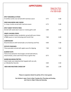 appetizers - The Phoenix Club