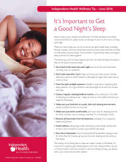 It`s Important to Get a Good Night`s Sleep