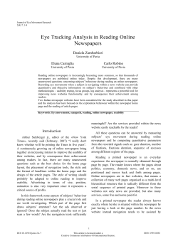 Eye Tracking Analysis in Reading Online Newspapers