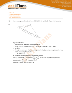 Class: 10 Subject: Mathematics Topic: Construction No