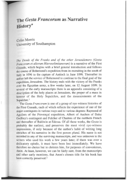 The Gesta Francorum as Narrative