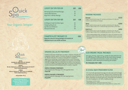 Pricelist - Quick Spa