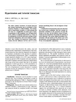 Hypertension and arterial aneurysm