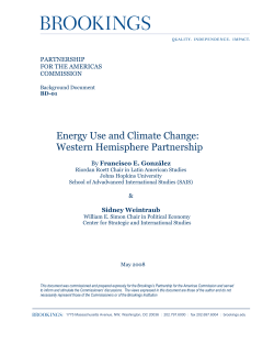 Energy Use and Climate Change: Western Hemisphere Partnership