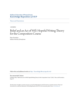 Hopeful Writing Theory for the Composition Course