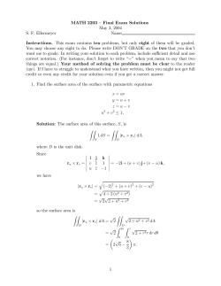 Solutions for Final Exam