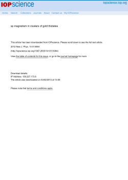 sp magnetism in clusters of gold thiolates