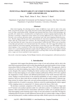 POTENTIAL PROFITABILITY OF STRIP INTERCROPPING WITH
