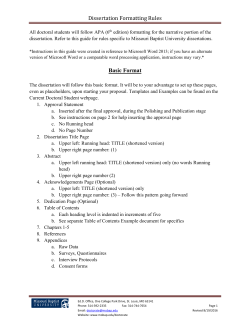 Dissertation Formatting Rules
