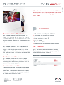 dnp Optical Flat Screen dnp LaserPanel Touch dnp