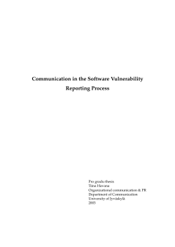 Communication in the Software Vulnerability Reporting Process
