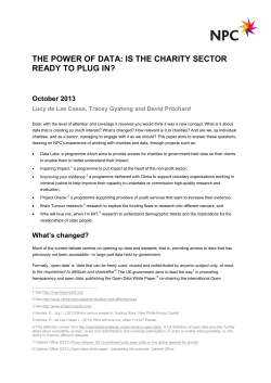 the power of data: is the charity sector ready to plug in?
