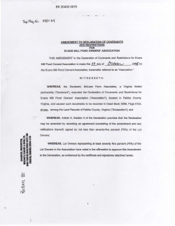 Amendment to Declaration of Covenants and