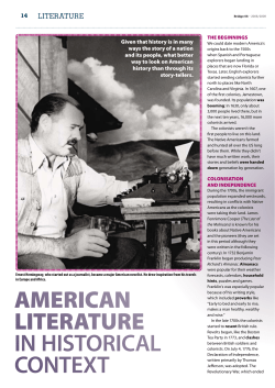 ameriCan liTeraTure IN HISTORICAL CONTEXT - Bridge