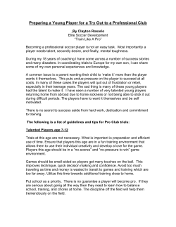 Preparing a Young Player for a Try Out to a