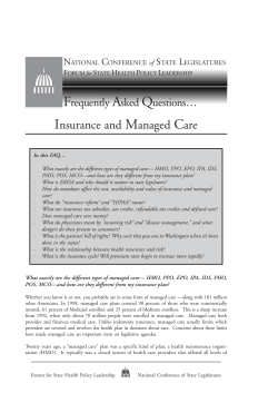 Frequently Asked Questions Insurance and Managed Care