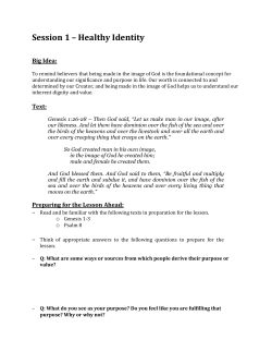 Session 1 &ndash; Healthy Identity