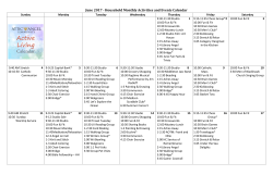 Household Monthly Activities and Events Calendar