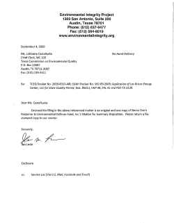 Environmental Integrity Project 1303 San Antonio, Suite 200 Austin