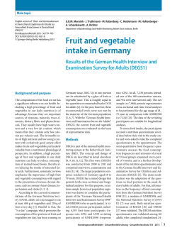 Fruit and vegetable intake in Germany
