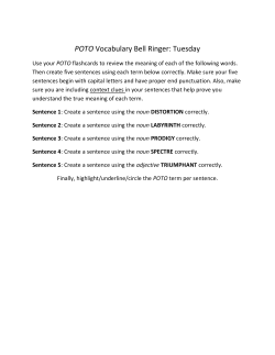 POTO Vocabulary Bell Ringer: Tuesday