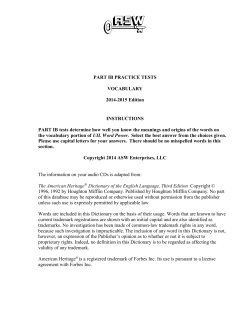 PART IB PRACTICE TESTS VOCABULARY 2014