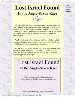 Lost Israel found in the Anglo-Saxon Race