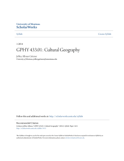 GPHY 433.01: Cultural Geography