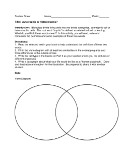 Autotrophic or Heterotrophic? Introduction