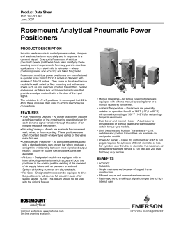 Rosemount Analytical Pneumatic Power Positioners