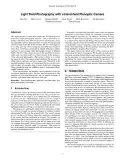 Light Field Photography with a Hand