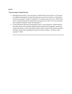 Quiz 22 &ldquo;The Love Song of J. Alfred Prufrock&rdquo; 1. Although the title of