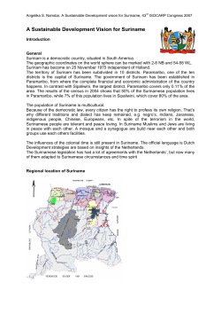 A Sustainable Development Vision for Suriname