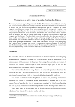 Computer as an active form of spending free time by children