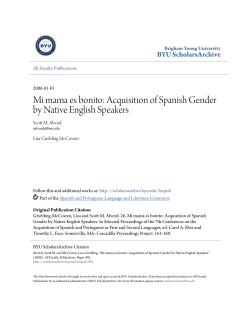 Acquisition of Spanish Gender by Native English Speakers