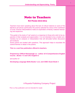 Note to Teachers - Royards Publishing Company