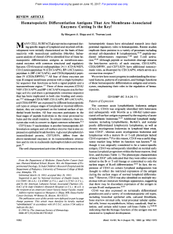 Hematopoietic Differentiation Antigens That Are