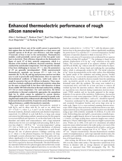 Enhanced thermoelectric performance of rough silicon nanowires