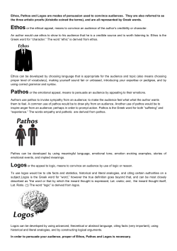 Ethos, Logos,Pathos notes