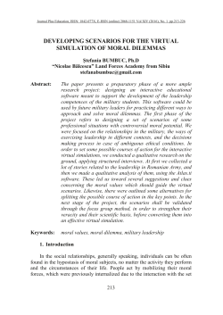 DEVELOPING SCENARIOS FOR THE VIRTUAL SIMULATION OF
