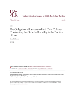 The Obligation of Lawyers to Heal Civic Culture