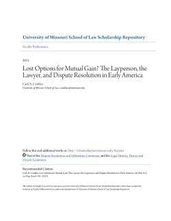 Lost Options for Mutual Gain? - University of Missouri School of Law