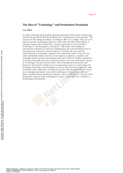 The Idea of "Technology" and Postmodern Pessimism