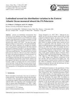Latitudinal aerosol size distribution variation in the Eastern Atlantic