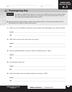 ACTIVITIES Thanksgiving Day