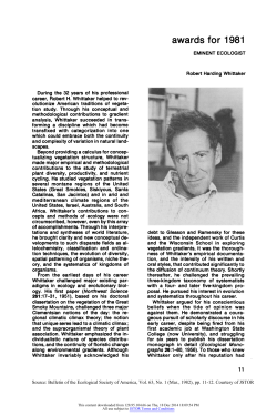 Eminent Ecologist, Robert Harding Whittaker