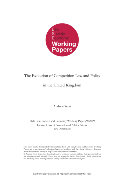 The Evolution of Competition Law and Policy in the United