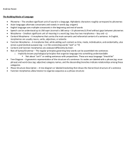 Andrew Rosen The Building Blocks of Language &bull; Phoneme &ndash; The