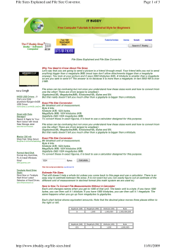 Page 1 of 3 File Sizes Explained and File Size Convertor. 11/01