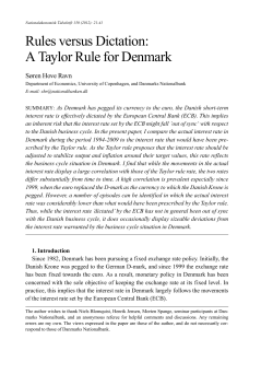 Rules versus Dictation: A Taylor Rule for Denmark